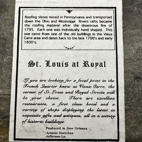 VTG 3 piece New Orleans French Quarter roofing slate art 8 X6” wall plaques - Picture 6 of 10